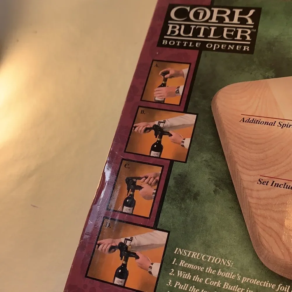 Cork Butler Bottle Opener Remove Corks With Ease Foil Cutter Spiral Needle USED